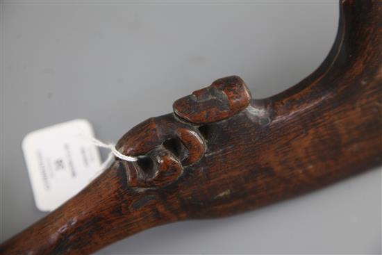 A Maori Wahaika Tiki hardwood war club 13.25in.